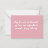 Verjaardagskaart "Grappige wasbeer en ballonnen" Notitiekaartje (Achterkant)