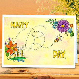 Verjaardagskaart 'Happy Birthday Bees' van Nicole Kaart