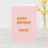 Verjaardagskaart 'Happy Birthday Pints Fun Card' Kaart (Gele Bloem)