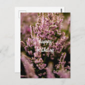 Verjaardagskaart heidebloemen foto briefkaart (Voorkant / Achterkant)