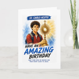Verjaardagskaart Heilige Carlo Acutis Bedankkaart