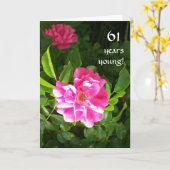  verjaardagsKaart - Helderroze rozen Kaart (Gele Bloem)