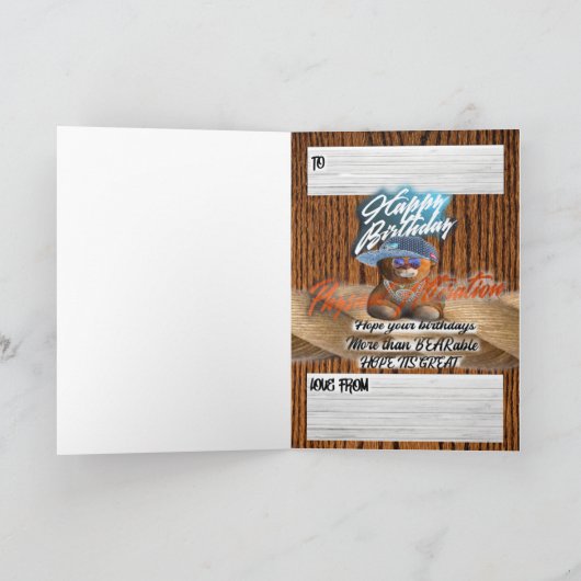 Verjaardagskaart hiphop teddybeer kaart (Binnen)