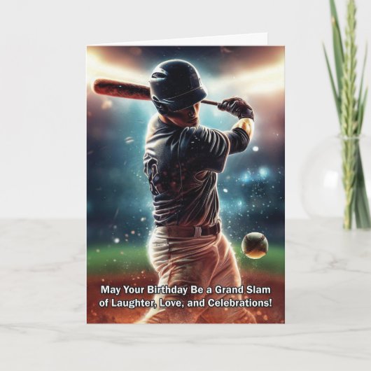 Verjaardagskaart honkbal kaart (Voorkant)