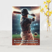Verjaardagskaart honkbal kaart (Gele Bloem)