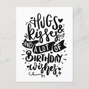 Verjaardagskaart Hugs Kisses & Birthday Wishes Feestdagenkaart