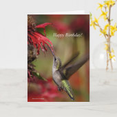 Verjaardagskaart Hummingbird Kaart (Gele Bloem)
