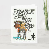 Verjaardagskaart, humoristisch, met wankele koe kaart (Voorkant)