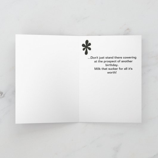 Verjaardagskaart, humoristisch, met wankele koe kaart (Binnen)