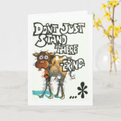 Verjaardagskaart, humoristisch, met wankele koe kaart (Gele Bloem)