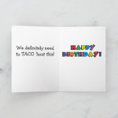 Verjaardagskaart Humoristische Cartoon Kat Tacos W Kaart (Binnen)