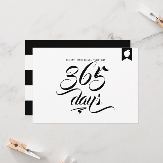 Verjaardagskaart 'Ik hou al dagen van je' Kaart (Voorkant / Achterkant in situ)