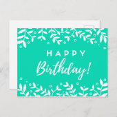 Verjaardagskaart in het groen briefkaart (Voorkant / Achterkant)