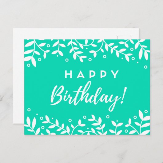 Verjaardagskaart in het groen briefkaart (Voorkant / Achterkant)