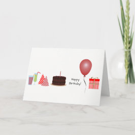 Verjaardagskaart - in het rood kaart