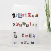 Verjaardagskaart in losgeld-stijl kaart (Achterkant)