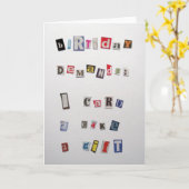 Verjaardagskaart in losgeld-stijl kaart (Gele Bloem)