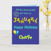 Verjaardagskaart Januari Vouwkaart Kaart (Gele Bloem)