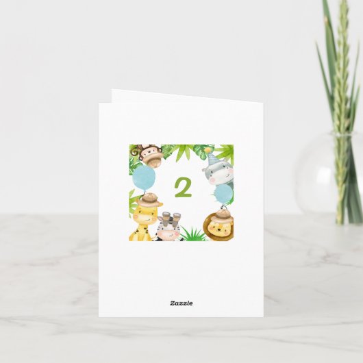 Verjaardagskaart jongens safari jungle dieren kaart (Achterkant)