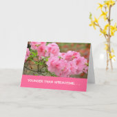 Verjaardagskaart, "jonger dan lente..." kaart (Gele Bloem)