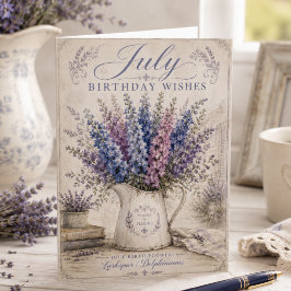 Verjaardagskaart juli Geboortebloem juli Delphiniu Kaart