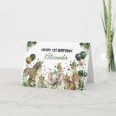 Verjaardagskaart Jungle Safari Feest Dieren Kaart (Voorkant)