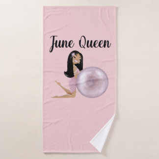 Verjaardagskaart juni Juni Koningin Badhanddoek
