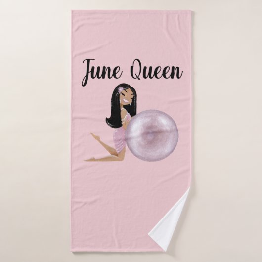 Verjaardagskaart juni Juni Koningin Badhanddoek (Badhanddoek)