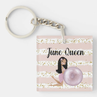 Verjaardagskaart juni Juni Koningin Sleutelhanger
