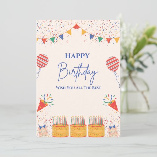 VERJAARDAGSKAART KAART (Staand voorkant)