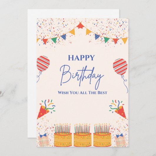 VERJAARDAGSKAART KAART (Voorkant / Achterkant)