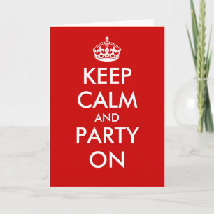 Verjaardagskaart 'Keep calm' Aanpasbaar ontwerp Kaart