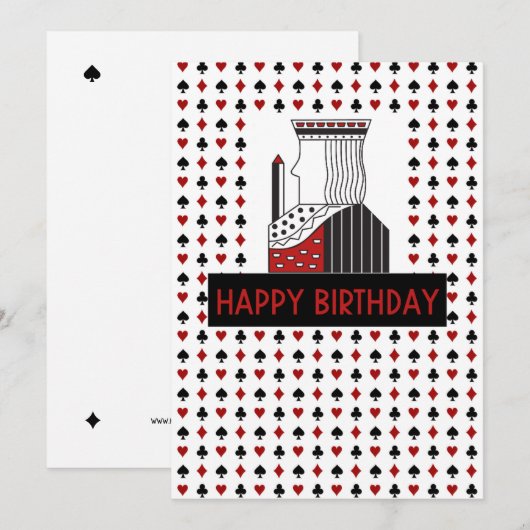 Verjaardagskaart KONING speelkaart Bedankkaart (Voorkant / Achterkant)