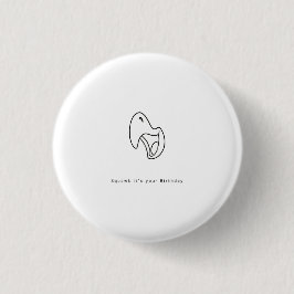 Verjaardagskaart, kraai verjaardagskaart, papegaai ronde button 3,2 cm