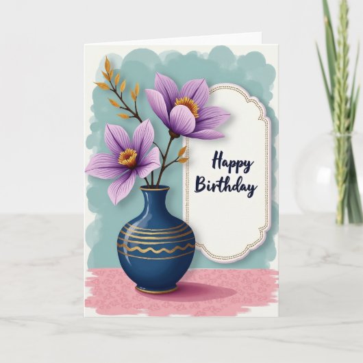 Verjaardagskaart Lavendel Bloem Kaart (Voorkant)