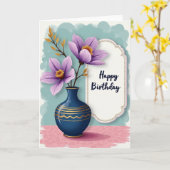 Verjaardagskaart Lavendel Bloem Kaart (Gele Bloem)