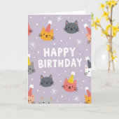 Verjaardagskaart Lavendel Kat Kaart (Gele Bloem)