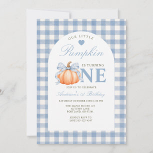 Verjaardagskaart Little Pumpkin Turning One Blauw Kaart