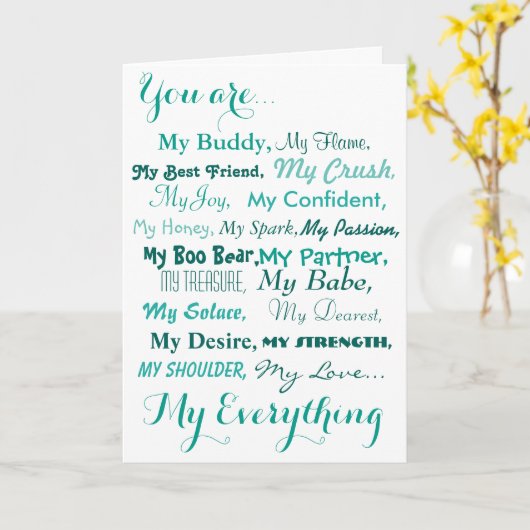 Verjaardagskaart man vrouw man vrouw. liefde kaart (Gele Bloem)