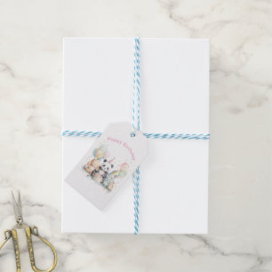 Verjaardagskaart met Aandoenlijke Panda Cadeaulabel