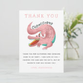 Verjaardagskaart met alligatorthema Roze bedankkaa Bedankkaart (Staand voorkant)