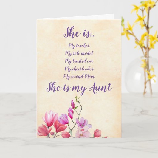 Verjaardagskaart met aquarel bloemen voor tante kaart (Gele Bloem)