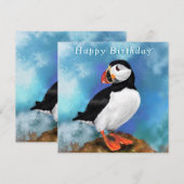 Verjaardagskaart met Atlantische Papegaaiduiker (Voorkant / Achterkant)