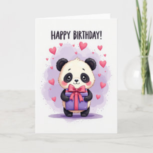 Verjaardagskaart met beer en cadeau kaart