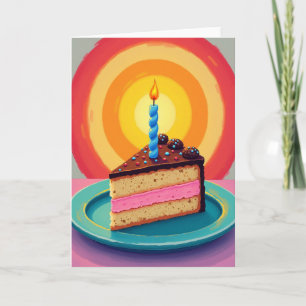 Verjaardagskaart met besproeide cake kaart