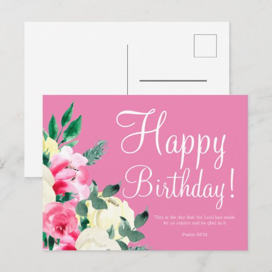 Verjaardagskaart met Bijbelvers Briefkaart (Voorkant / Achterkant)