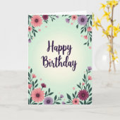 Verjaardagskaart met bloeiend hart kaart (Gele Bloem)
