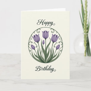 Verjaardagskaart met bloeiende bloemen kaart