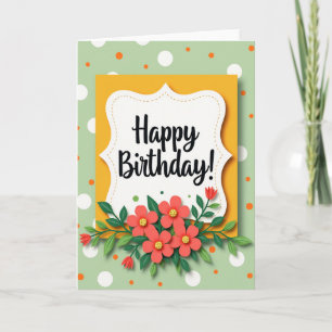 Verjaardagskaart met bloeiende bloemen kaart