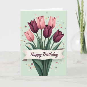 Verjaardagskaart met bloemenboeket kaart